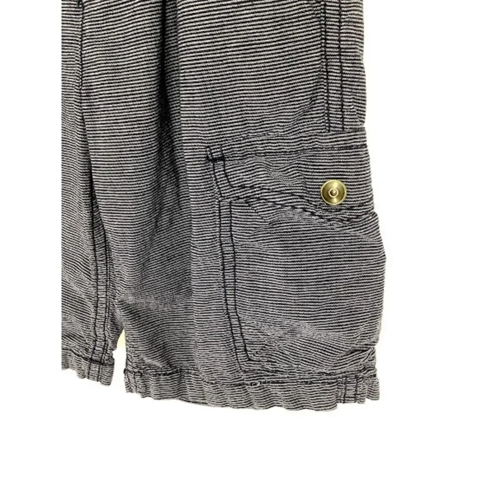 Gymboree Boys Gray Striped Flat Front Cargo Shorts Kids Youth Size 6